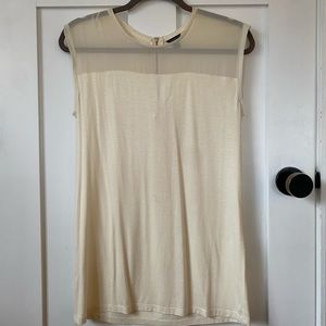 Ivory sleeveless blouse, Ann Taylor, medium